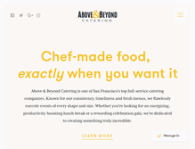 Tablet Screenshot of abovecatering.com